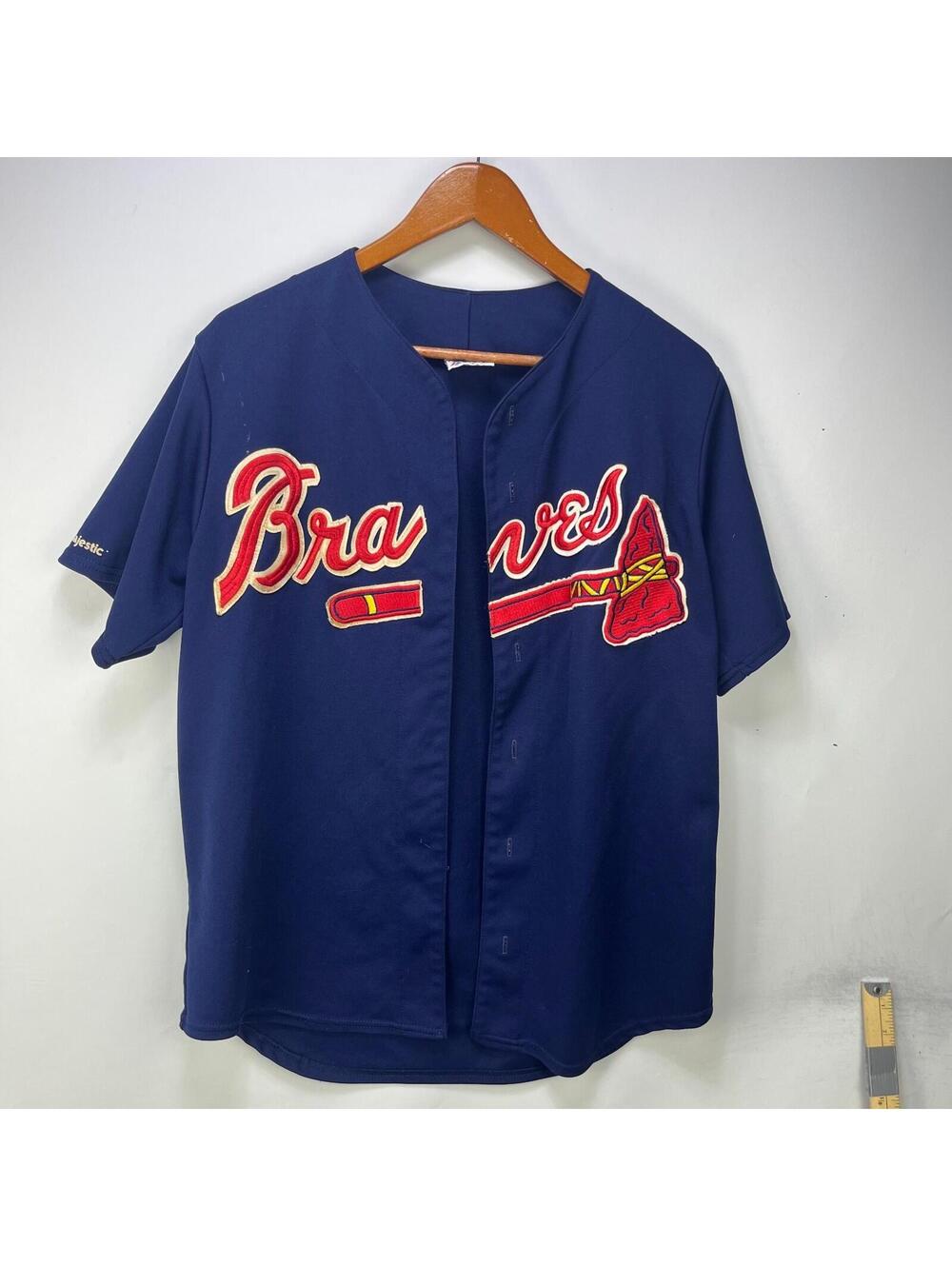 Vintage 90s Majestic Atlanta Braves MLB Baseball Jersey L